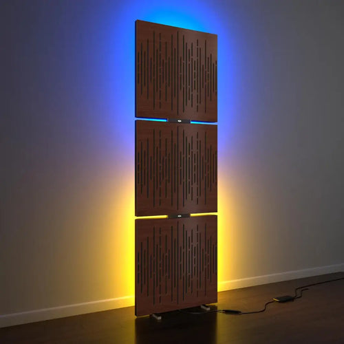 3-Pack WAVE Acoustic Panels with RGB LED Stand Light