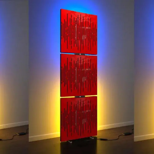 3-Pack WAVE Acoustic Panels with RGB LED Stand Light